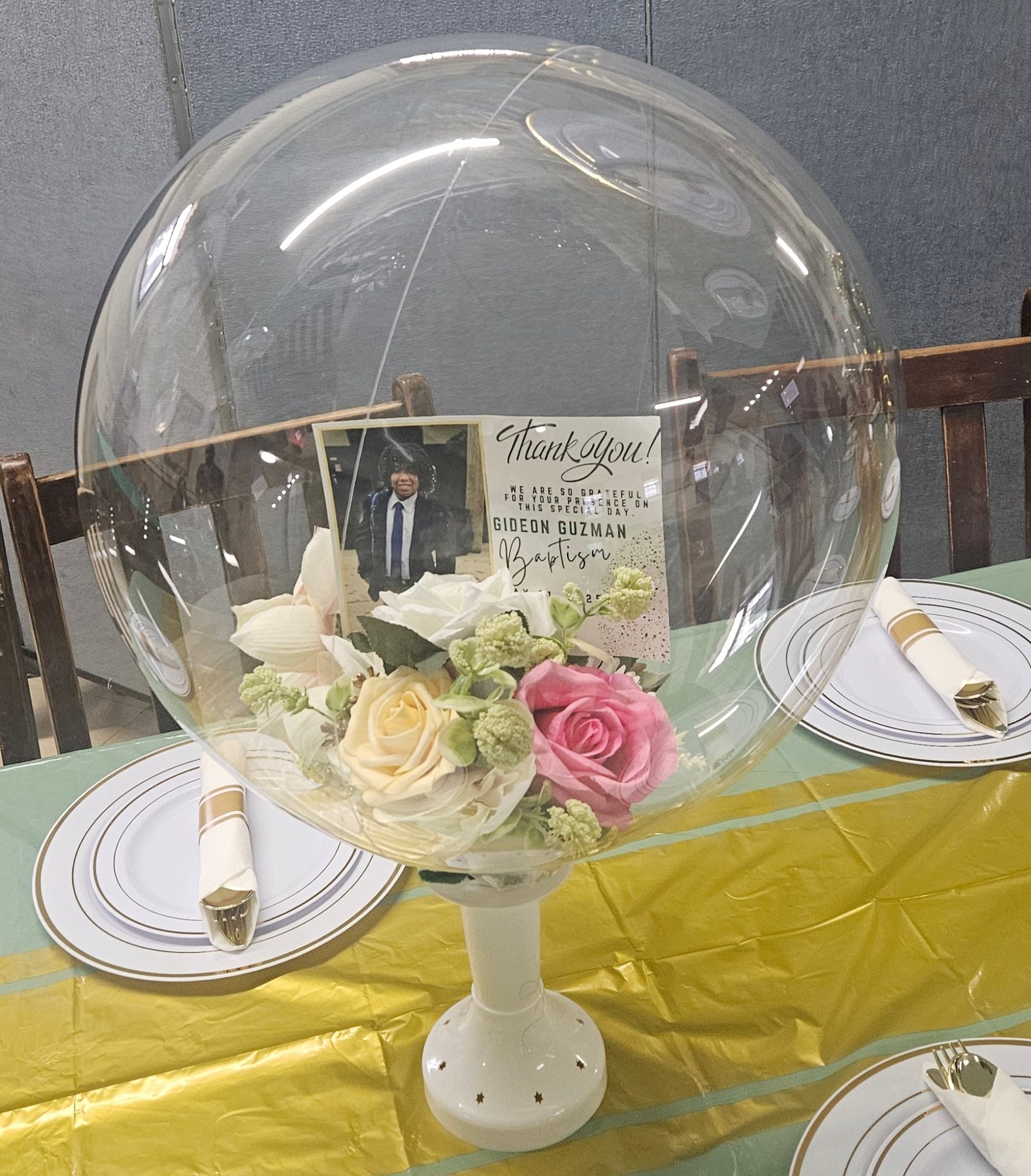 Baptism bubble table detail gallery preview